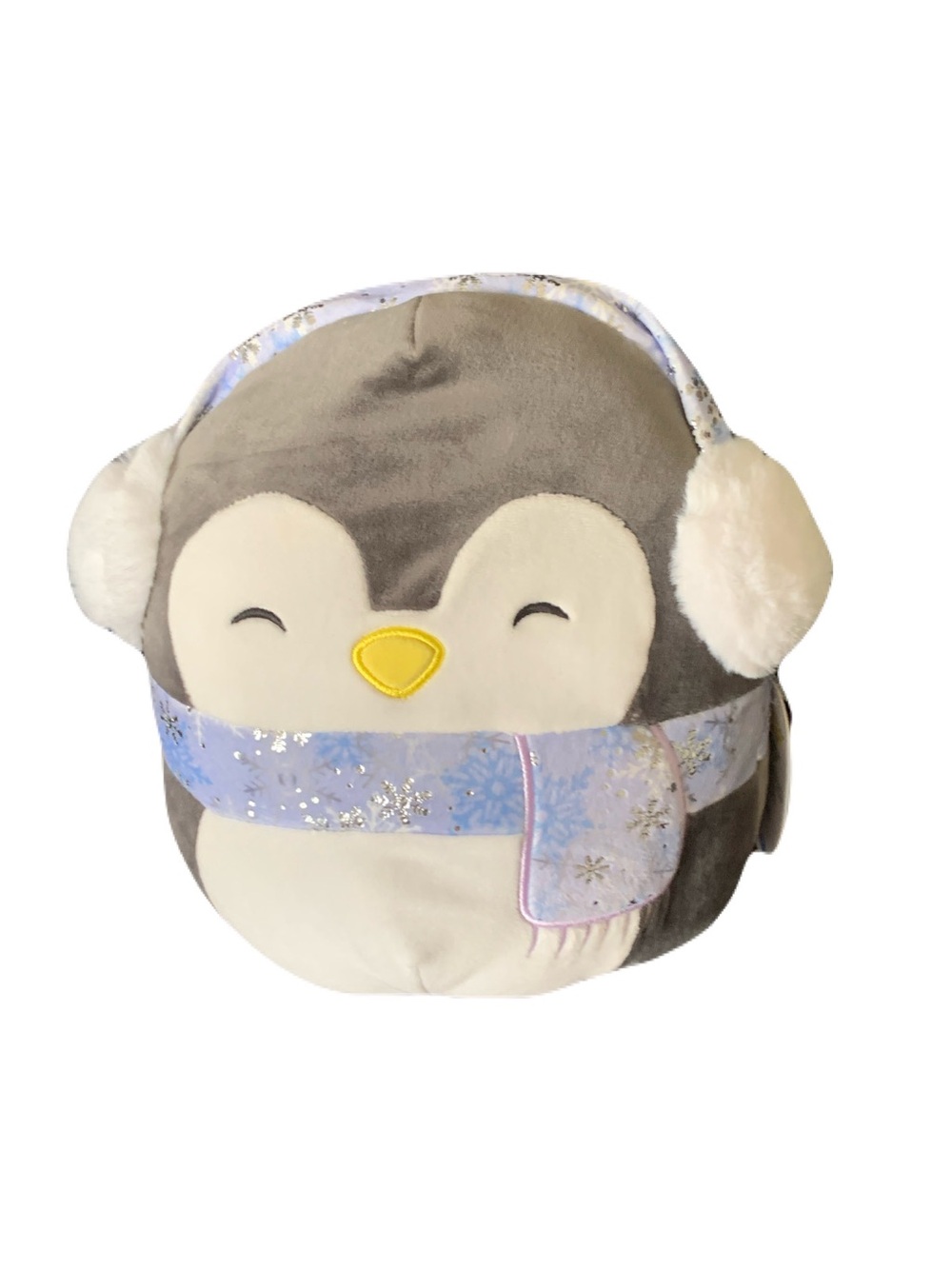 NWT Squishmallows Luna Plush Penguin Plushie with Earmuffs & Scarf Approx. 10.5”